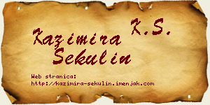 Kazimira Sekulin vizit kartica
